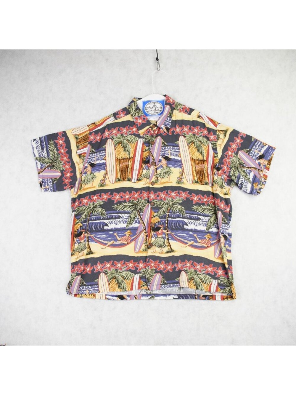 VTG Kahala Ron Anderson Mens Aloha Shirt Tropical Beach Hula Tiki Dancer Size XL
